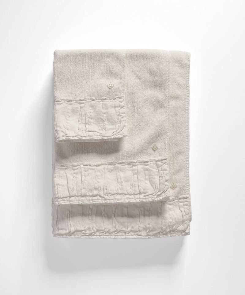 CONJUNTO TOALHAS COM PREGAS EM LINHO - BRANCO CREME