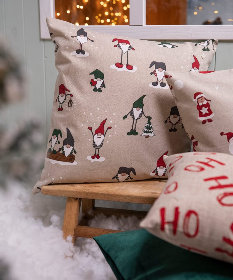 FUNDA DE ALMOHADA DE NAVIDAD - DUENDES