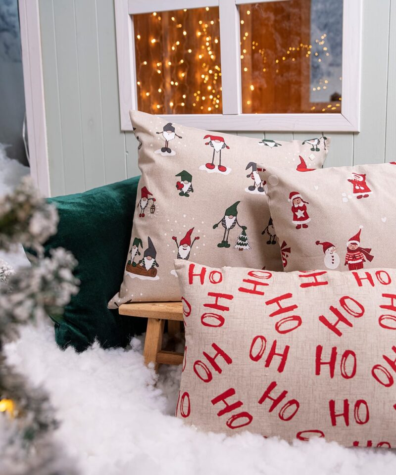 FUNDA DE ALMOHADA DE NAVIDAD - MUÑECO DE NIEVE