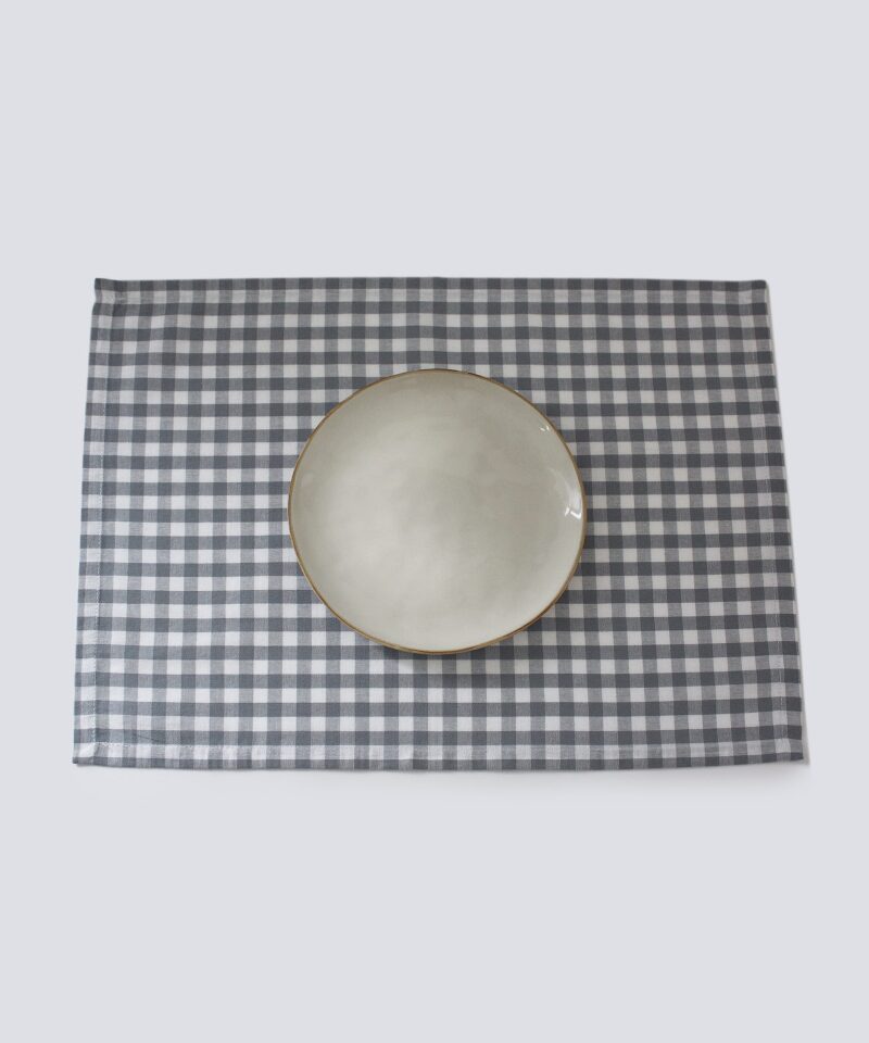 PACK 2 INDIVIDUAIS MESA VICHY CINZENTO