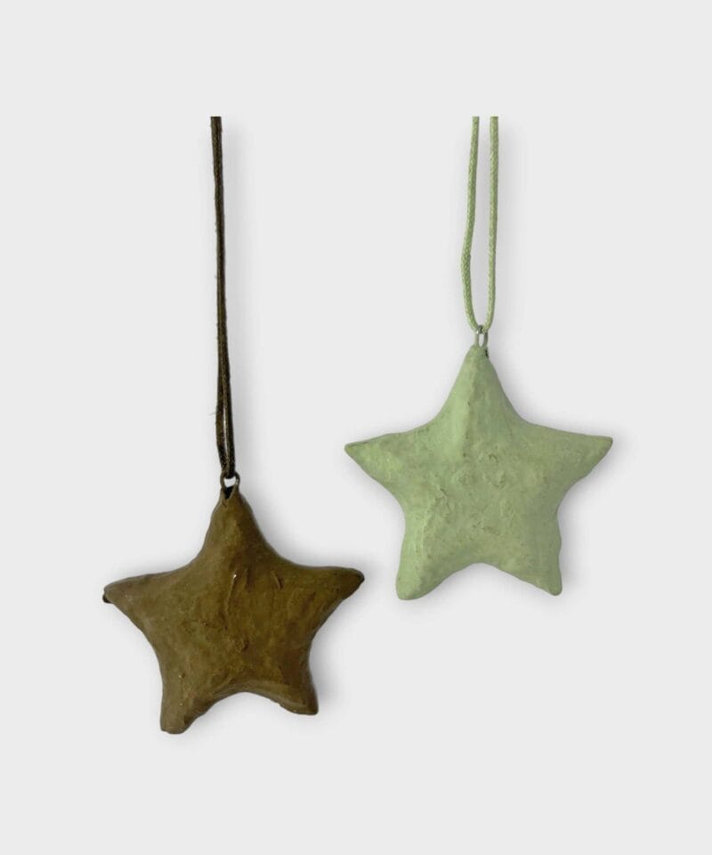 CONJUNTO 6 ESTRELAS - castanho e verde