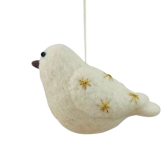 Pássaro Encantado de Natal em Feltro